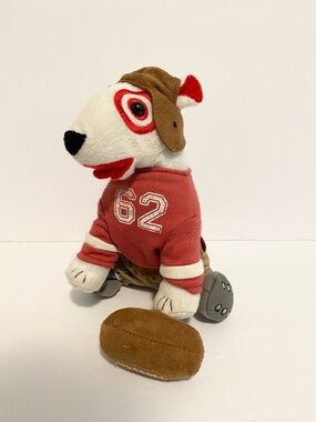 Target Bullseye Dog Plush Football Store Mascot Puppy Stuffed Animal Toy 7”